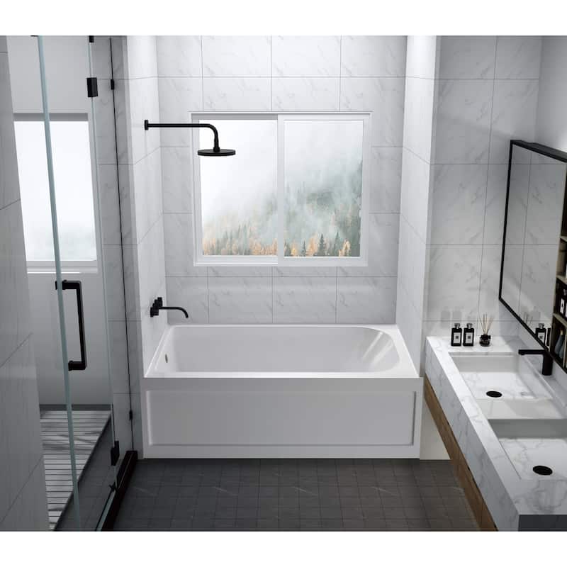 Kingston Brass Oriel 60" Three Wall Alcove Acrylic Soaking Tub with