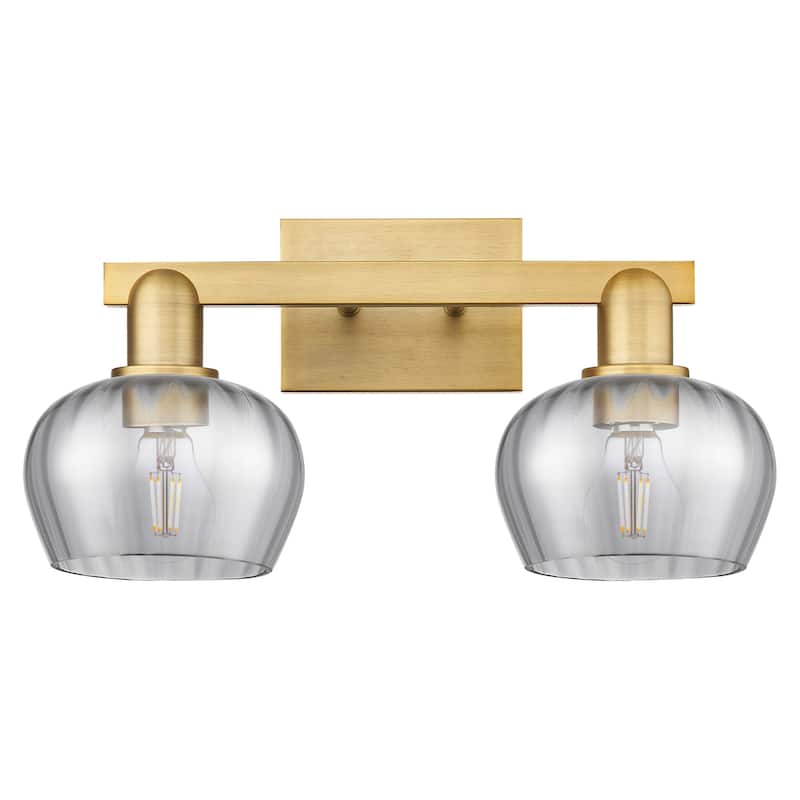 Innovations Lighting 716-2W-10-18 Fenton Vanity Fenton 2 Light 18" - Brushed Brass / Light Smoke
