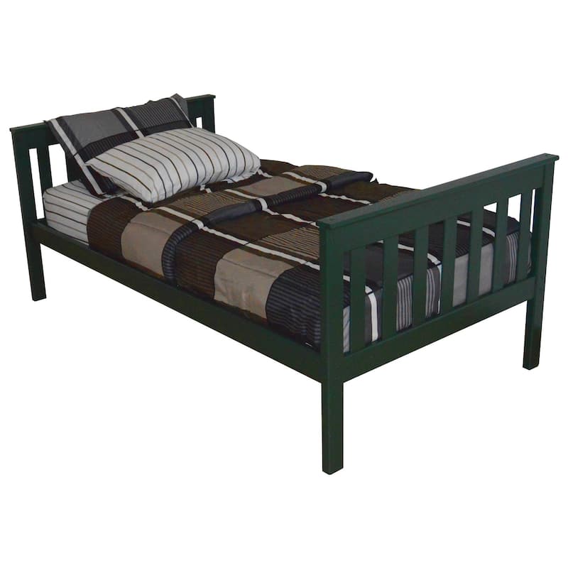 Pine Twin Mission Bed - Dark Green