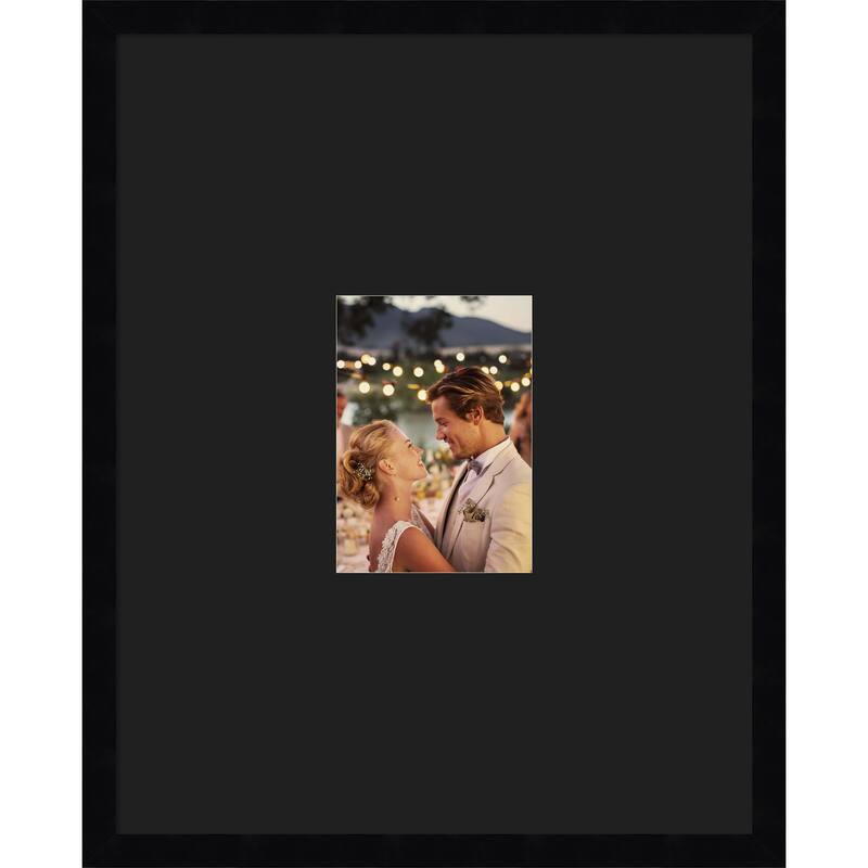 Svelte Clay Grey Framed Picture Frame, Photo Frame - 16x20 Matted Black 5x7 - Svelte Noir Black