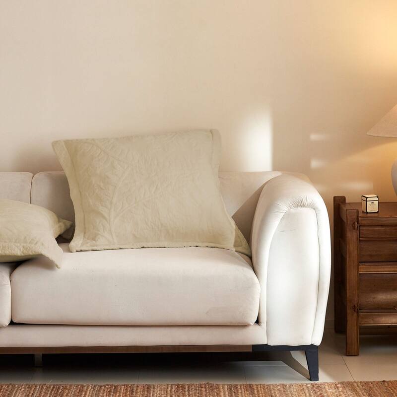 2 Pcs Cotton Embroidered Quilted Euro Shams 26"x26"