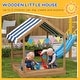 preview thumbnail 4 of 3, Wooden Sandbox with Canopy House Design for 3-7 Years Old, Brown