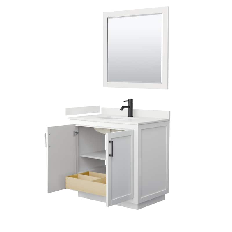 Miranda 36-inch Single Vanity, Quartz Top, 34-inch Mirror
