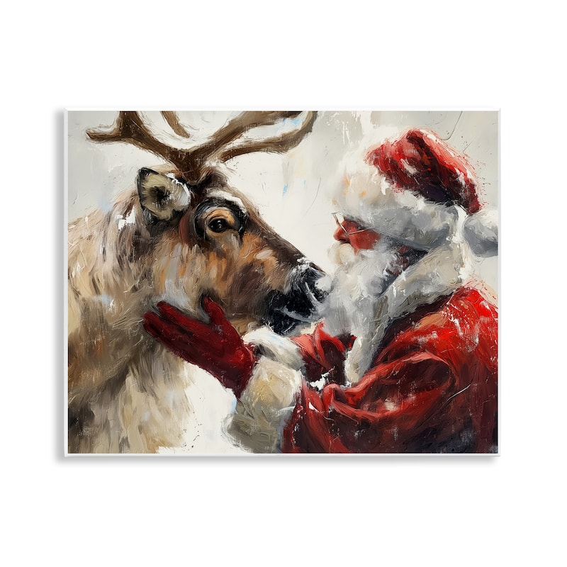 Stupell Traditional Santa & Reindeer Wall Plaque Art Design By Arlington Prints - 14 x 11