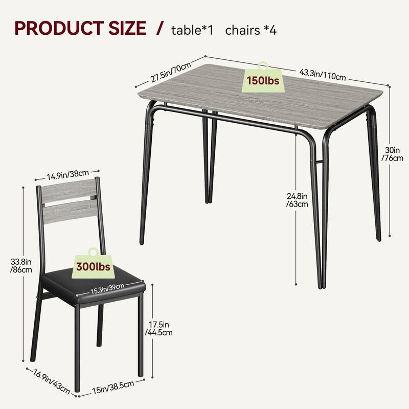 Dining Table Set with Chairs for Small Space Kitchen