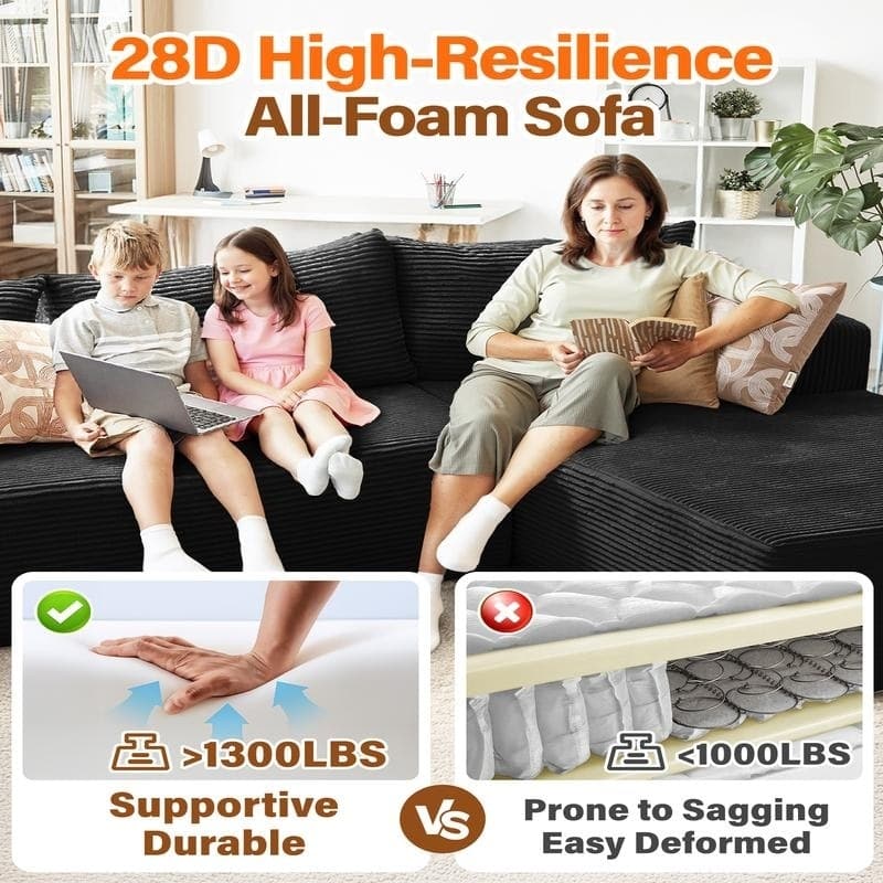 WINSOON 74''x69'' Plush Modular Sectional Sofa with Pillows