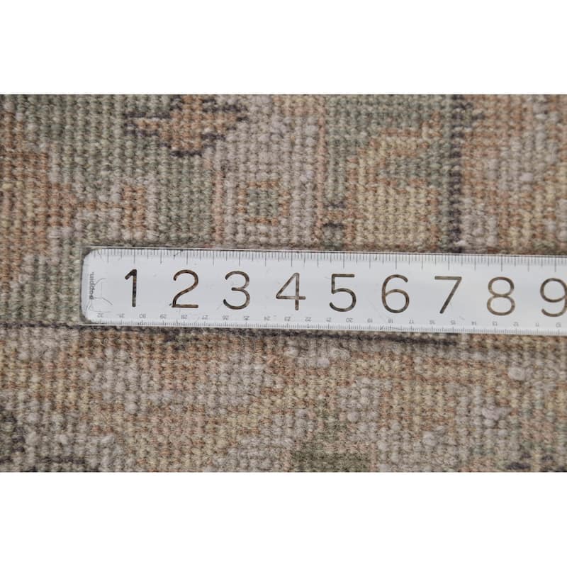 Green Oushak Oriental Runner Rug Hand-Knotted Wool Carpet - 2'6"x 8'0"