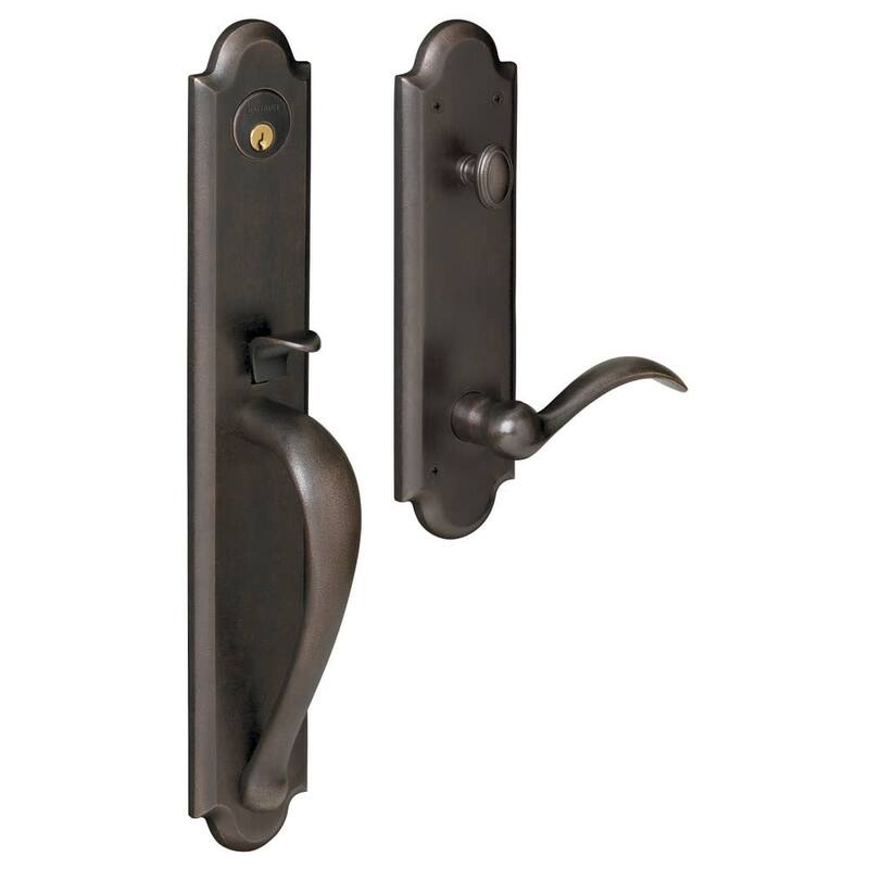 Baldwin Left Handed Boulder Full Dummy Handleset with Beavertail Lever