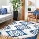 preview thumbnail 28 of 104, SAFAVIEH Moroccan Tassel Shag Iulieana Boho Tribal 2-inch Thick Rug 10' x 14' - Navy/Ivory