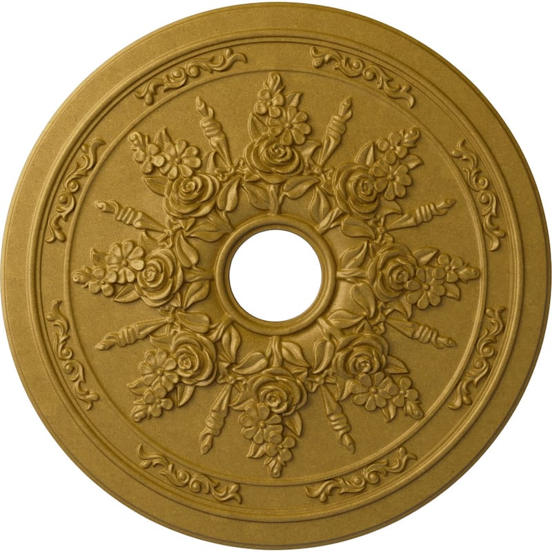 23 5/8"OD x 4"ID x 1 1/2"P Rose and Ribbon Ceiling Medallion