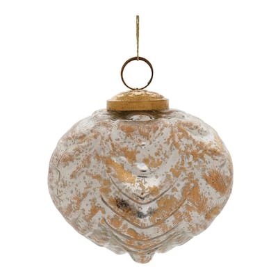 Mercury Glass Christmas Onion Ornaments - 4.5" - Silver - 6ct