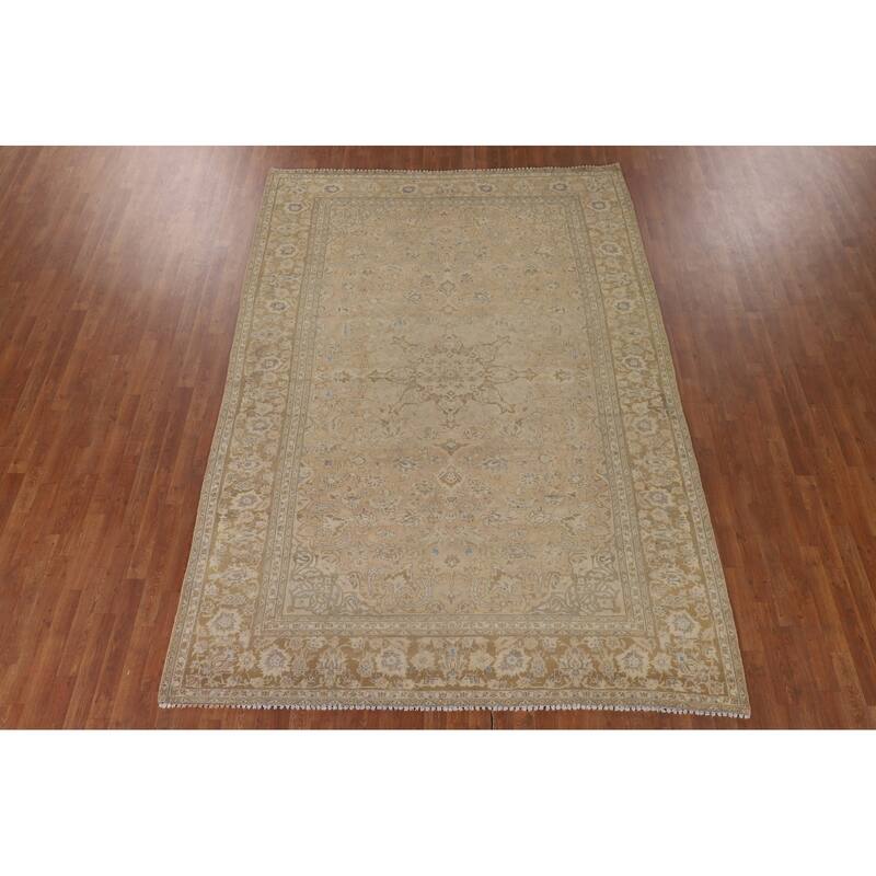 Najafabad Persian Vintage Rug Handmade Wool Carpet - 7'5"x 10'5"