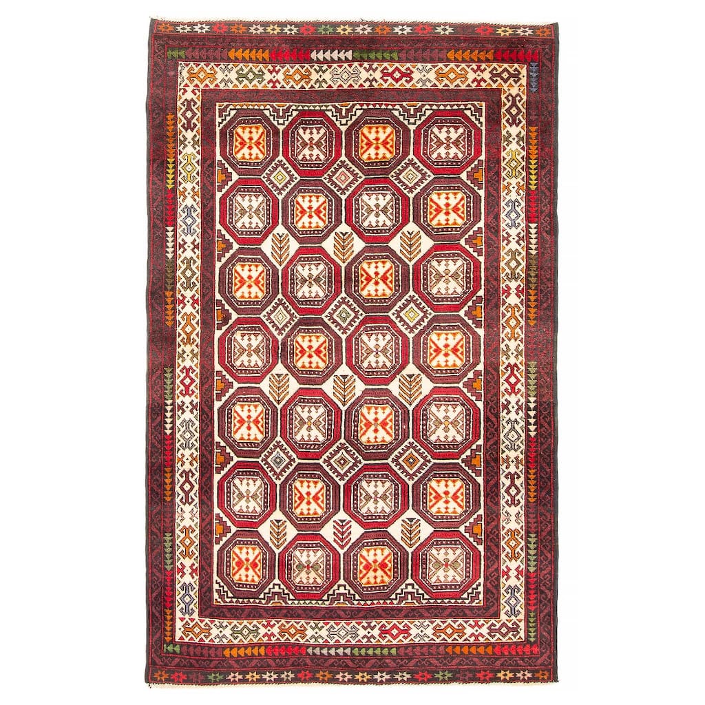 ECARPETGALLERY Hand-knotted Teimani Cream Wool Rug - 3'7 x 5'9