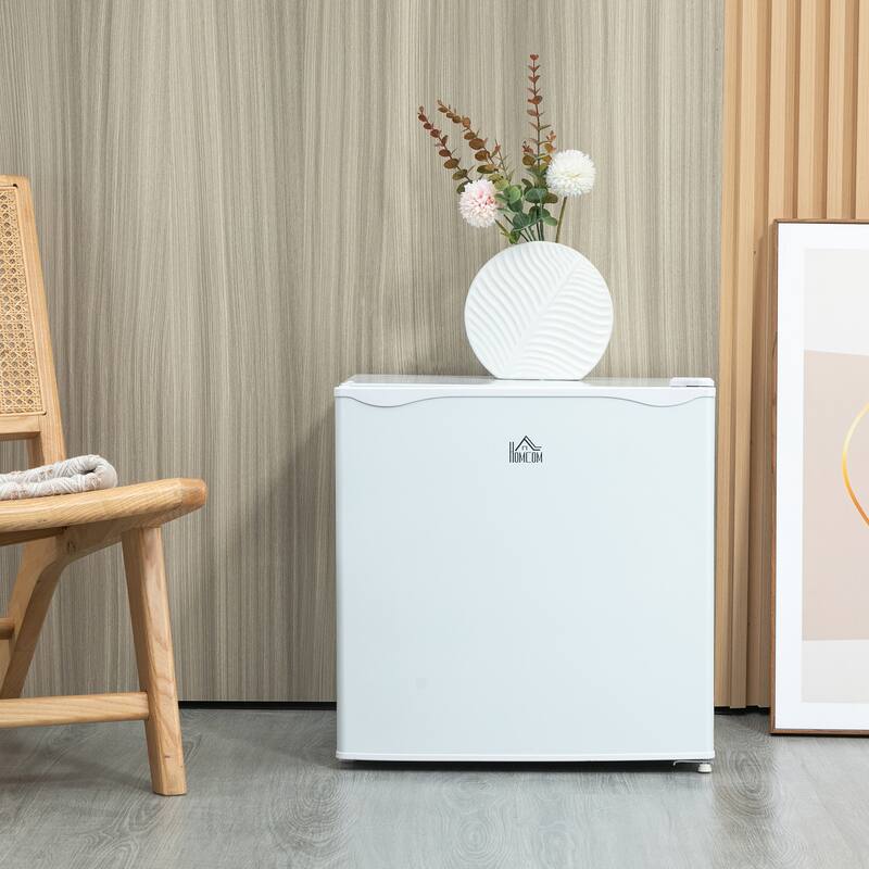 HOMCOM Mini Freezer Countertop, 1.1 Cu.Ft Compact Upright Freezer with Removable Shelves, Reversible Door for Home - White