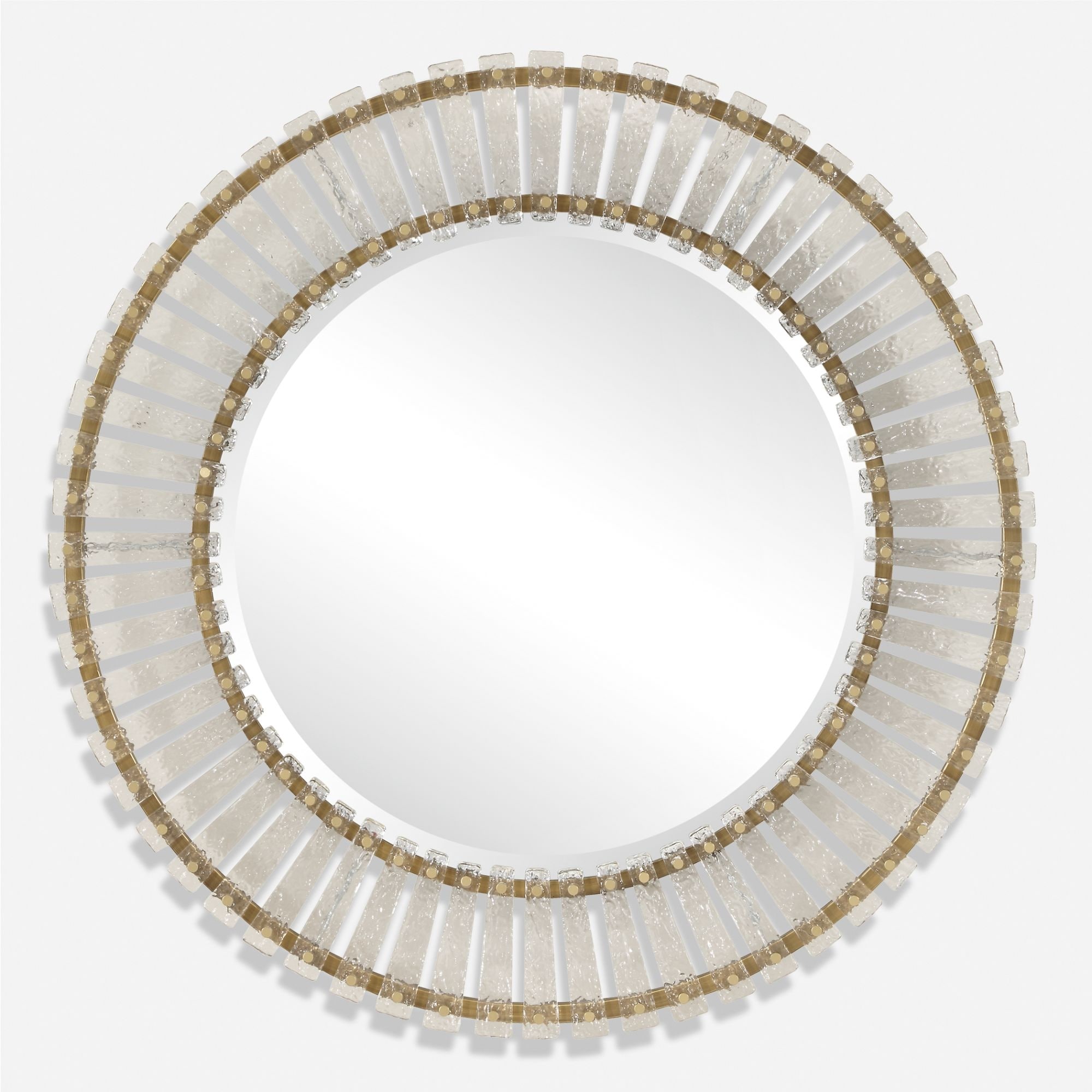 Textured Glass Round Wall Mirror - 40.5