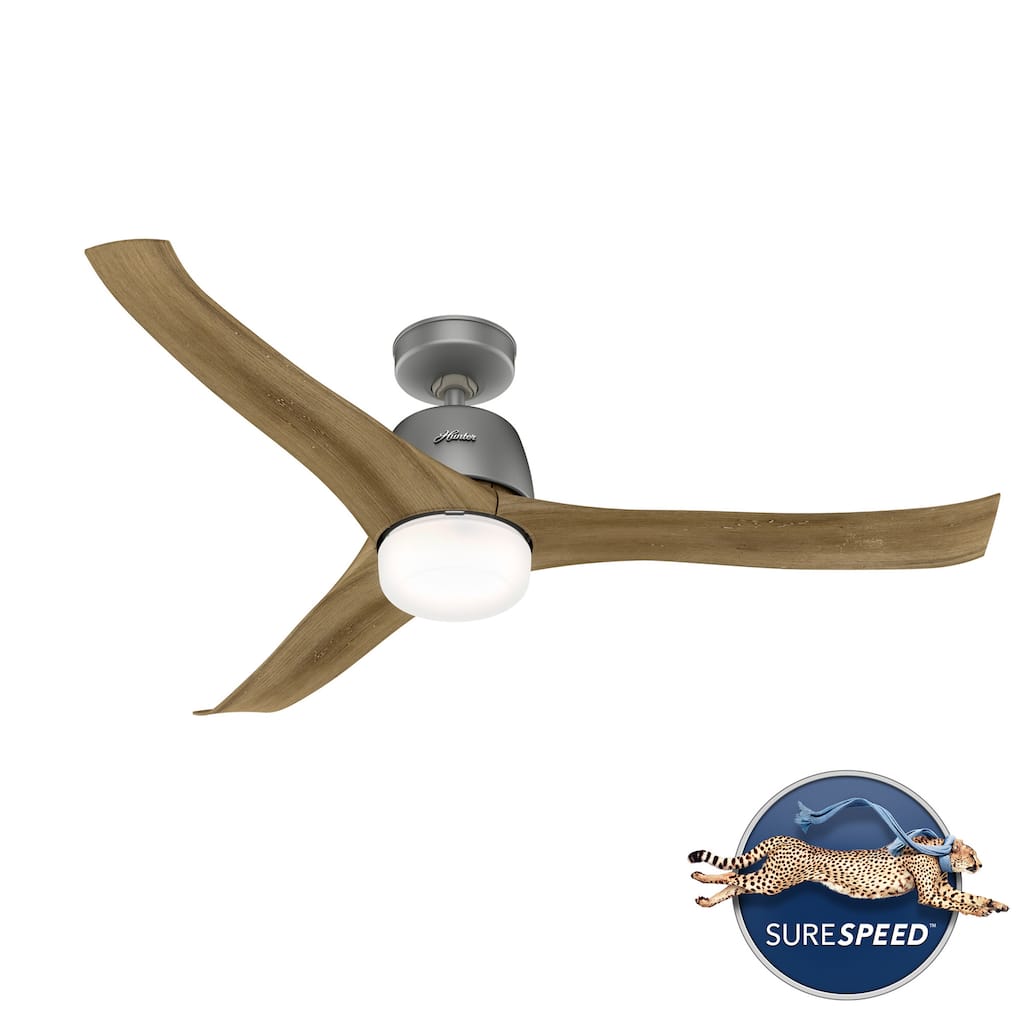 Hunter 54" Wispera Ceiling Fan with LED Light Kit and Handheld Remote