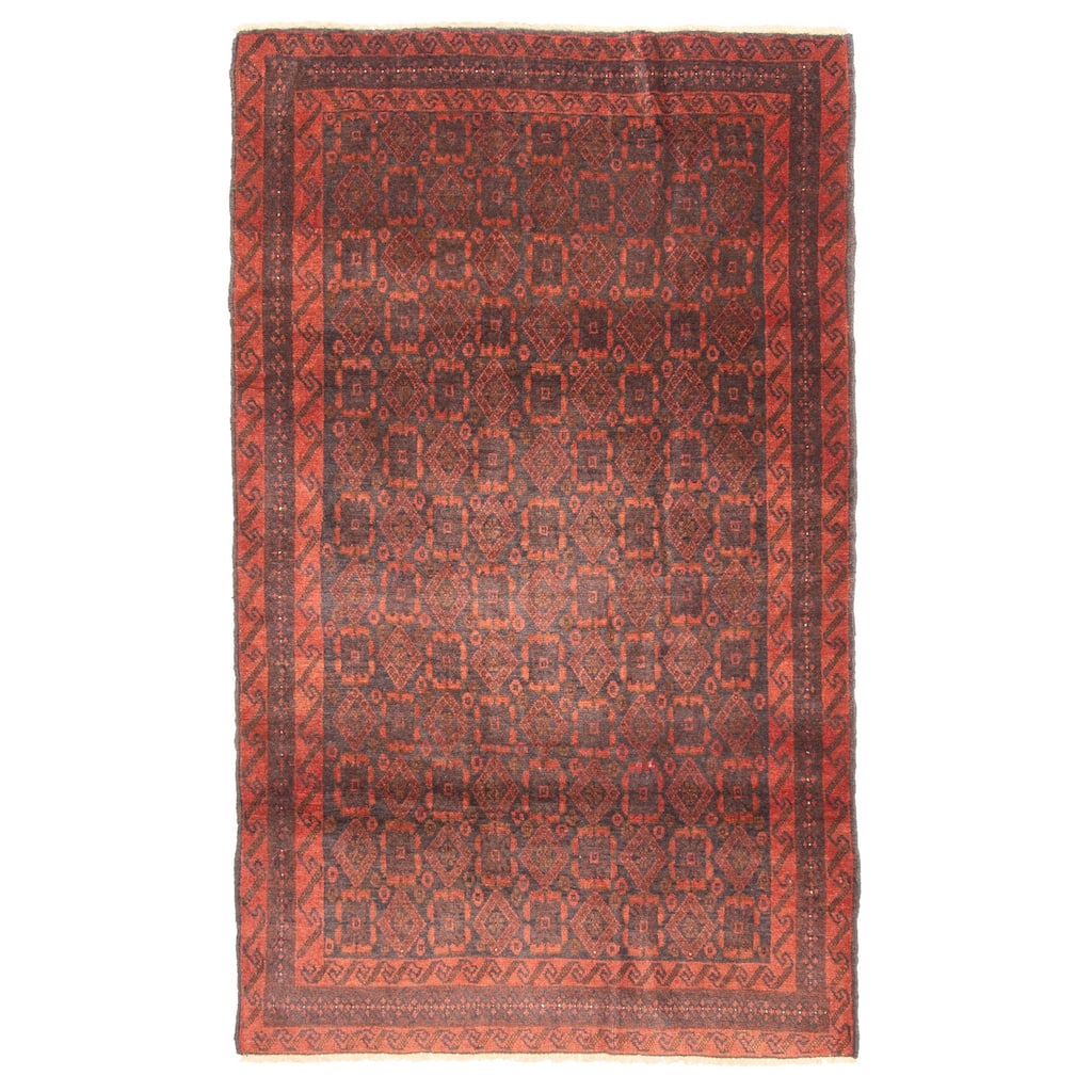 ECARPETGALLERY Hand-knotted Teimani Dark Grey Wool Rug - 3'8 x 6'0