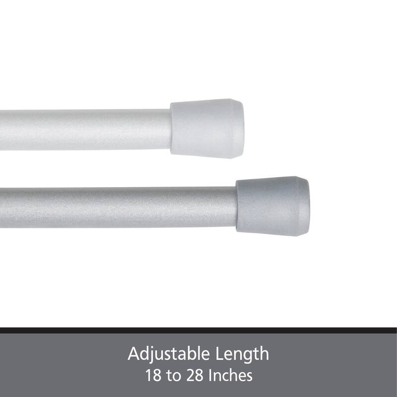 Kenney Fast Fit No Tools 7/16" Spring Tension Rod, 4-Pack
