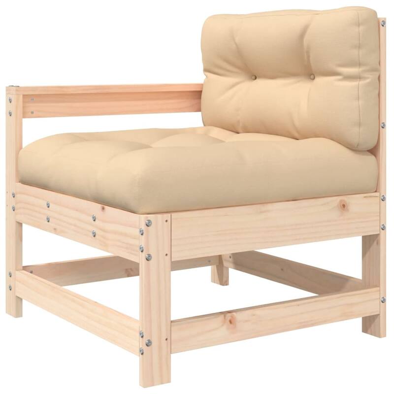 vidaXL Patio Lounge Set with Cushions Outdoor Furniture 4 Piece Solid Wood - 24.4x27.8x24.4