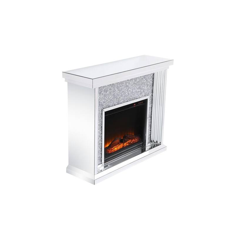 47.5 in. Crystal Mirrored Fireplace Mantle