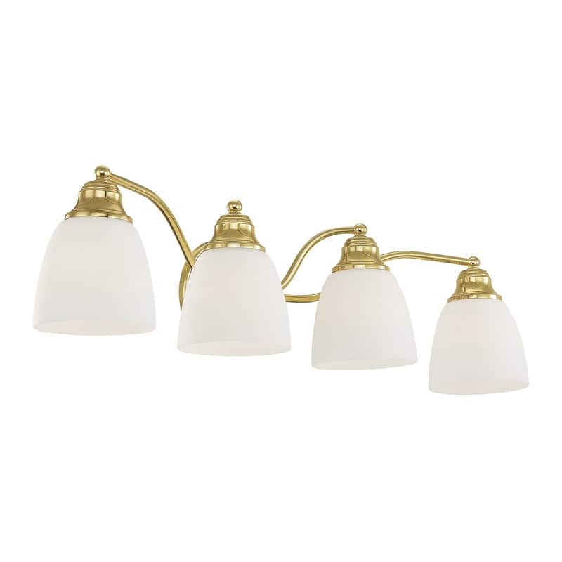 Livex Lighting 4-Light Polished Brass Bath Vanity, 13674-02 - 30" W 7" H 7.5" EXT