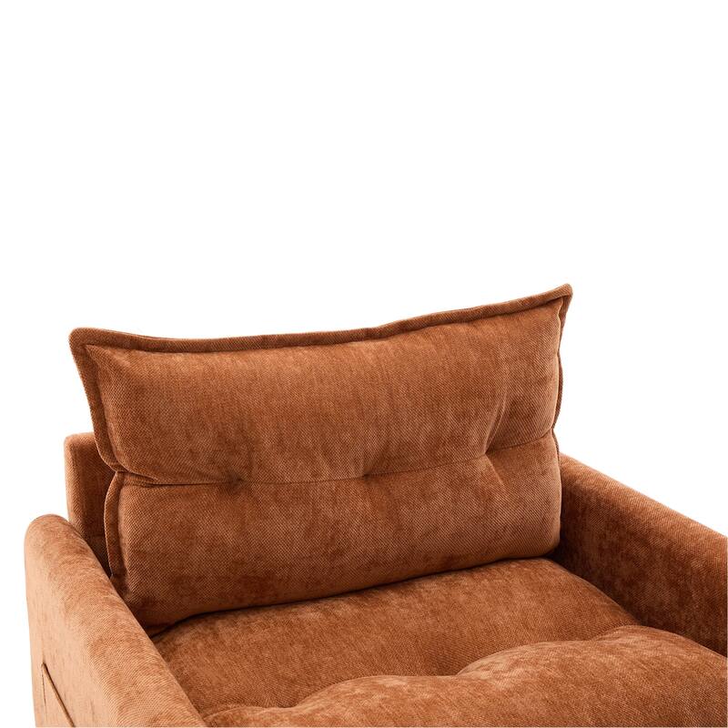 Mid Century Modern Swivel Barrel Chair with Solid Metal Base