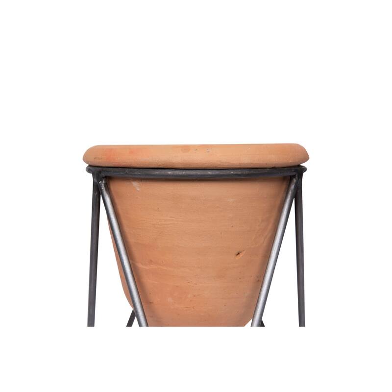 Terracotta Pot with Metal Stand
