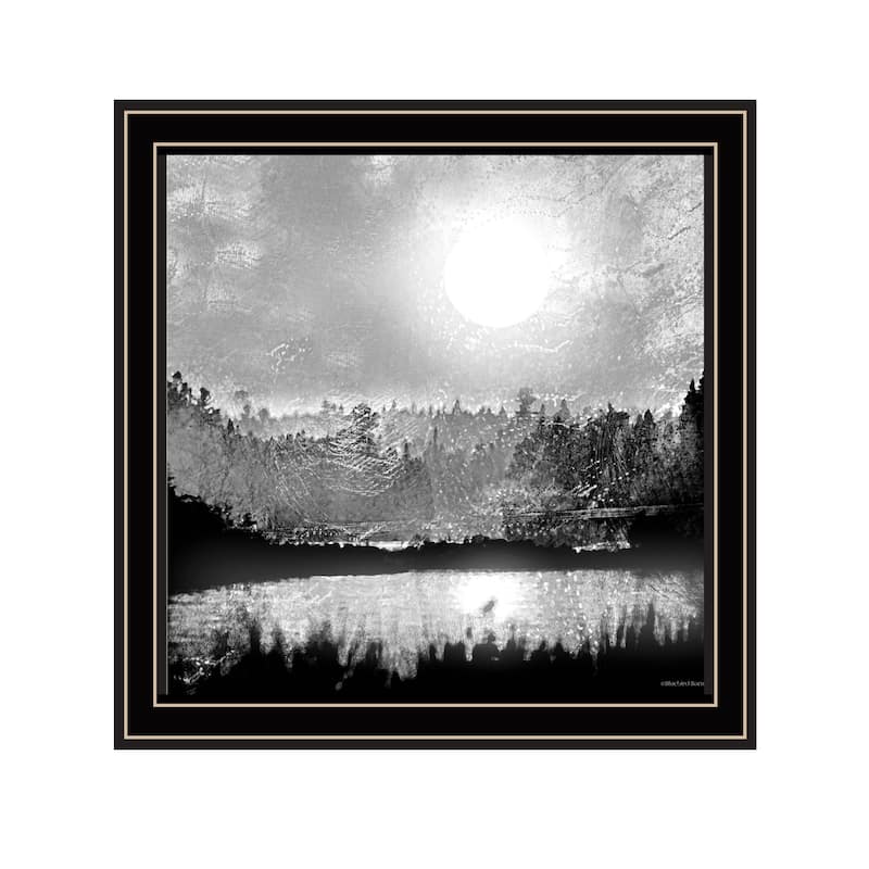 TrendyDecor4U "Big Moon Lake" Framed Print Wall Art - Multi