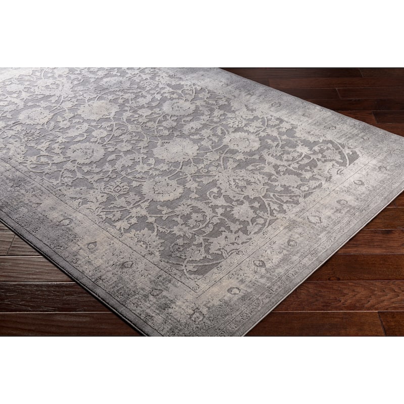 Livabliss Lindsey Stonewashed Vintage Grey Area Rug