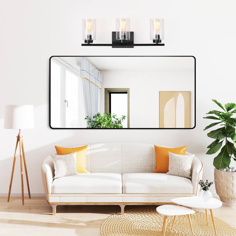 22.83 in. 3-Light Modern Wall Sconce Bathroom Vanity Light with Glass Shade