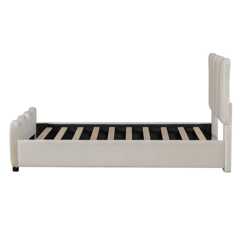 Platform Bed Velvet Upholstered Bed for bedroom