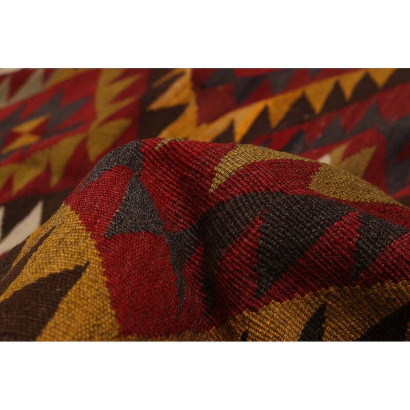 ECARPETGALLERY Flat-Weave Sivas Red Wool Kilim - 6'11 x 12'6