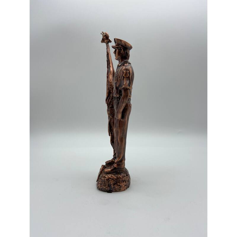 Bronze Policeman with Flag