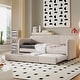 preview thumbnail 15 of 34, Upholstered Daybed Sofa Bed Twin With Trundle Bed and Wood Slat