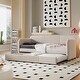preview thumbnail 13 of 34, Upholstered Sofa Bed Frame Twin Size Daybed w/ Pull-out Twin Size Bed Beige
