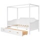 preview thumbnail 5 of 26, Twin Size Wooden Canopy Kids Daybed with Large 3-in-1 Storage Drawer, Sturdy Pine Wood Frame, Easy Assembly for Bedroom, White