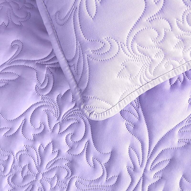 Sophia & William 2/3 Pieces Quilt Set, Reversible Microfiber Bedding Bedspread Coverlet Set