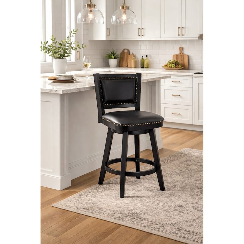 Broodmoor Brown Swivel Wood Stool