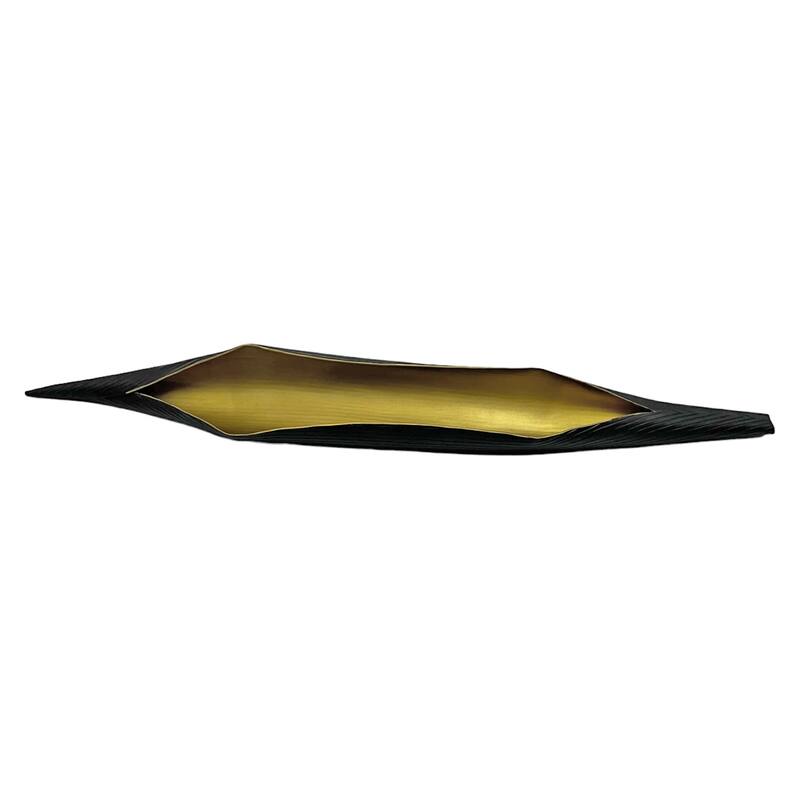 24" Wide Aluminum Long Banana Leaf Plate - 24 x 3 x 2 in