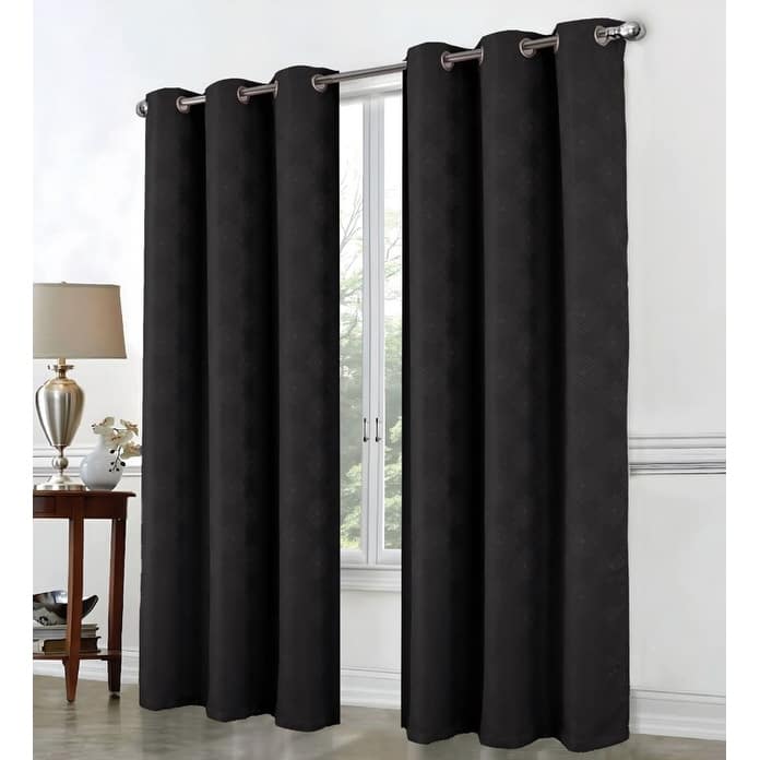 Celeste Shimmer Jacq 2pk Grom Panel Pair 84" Black - Black