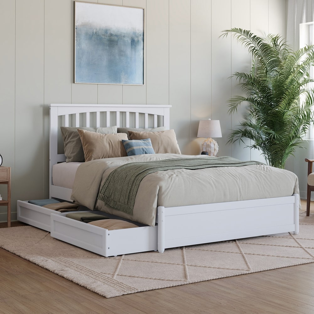 Everett Platform Bed with Panel Footboard and Storage Drawers