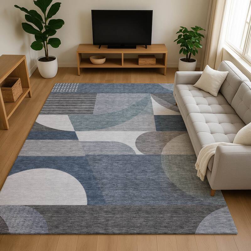 Premium Washable Super Soft Abstract Geo Mayfield Rug - Gray - 5' x 7'6"
