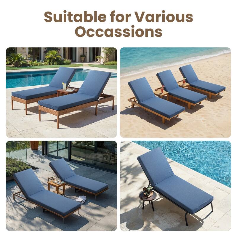 22.4 in W x 71.9 in L x 3.5 in Thickness Outdoor Chaise Lounge Replacement Cushion