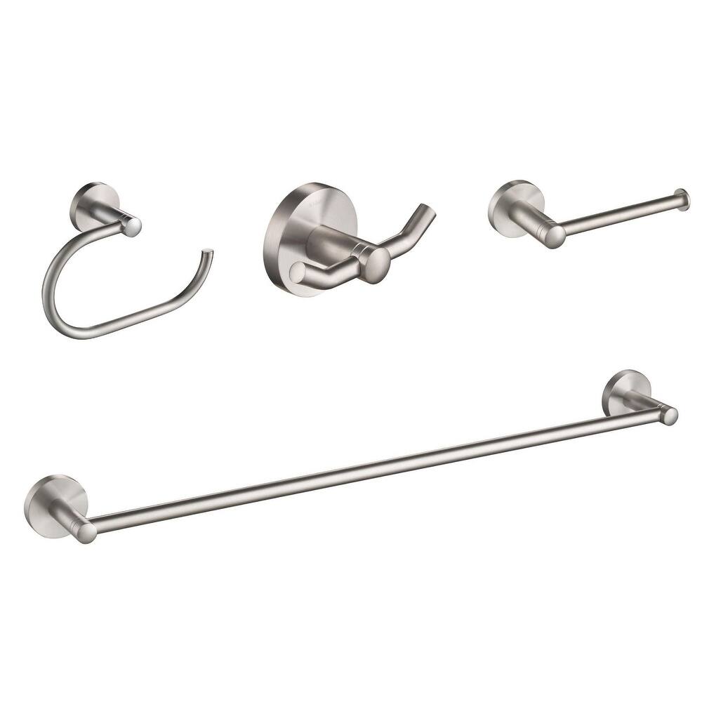 Kraus Elie 4-Piece Bathroom Package with 24" Towel Bar, Robe Hook,