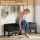 preview thumbnail 13 of 12, Fluted Shoe Storage Bench with Drawers and Cushioned Seat, 47.2 Inch Entryway Bench for Bedroom Living Room Hallway