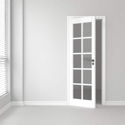 30 X 80 X 5 inch Clear Glass Slab Door, 10-Lite Interior Doors