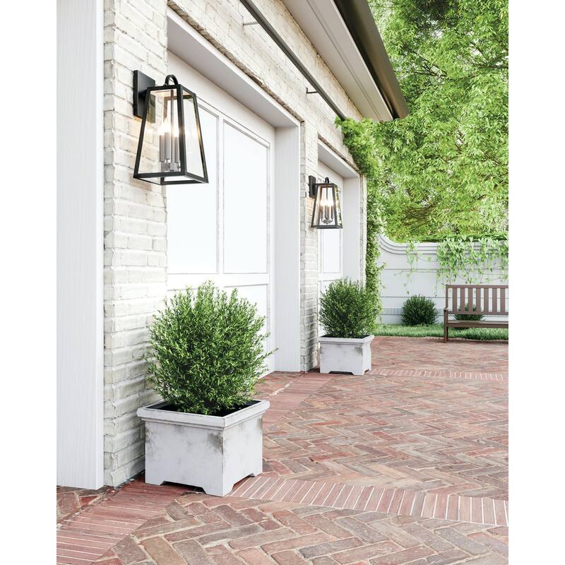 Leighton 12" 4-light Outdoor Wall Lantern w/ Clear Glass