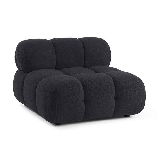 slide 2 of 6, Calliope Vegan Shearling Modular Armless Chair - 39.4"W x 39.4"D x 26.4"H Black