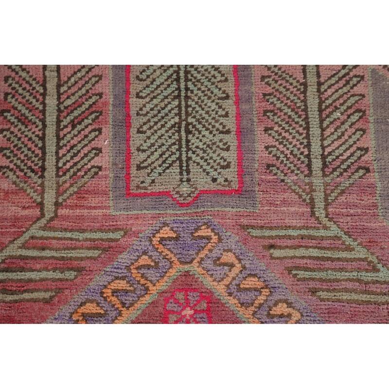 Over-Dyed Ardebil Persian Vintage Runner Rug Handmade Wool Carpet - 3'7"x 10'0"