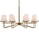 preview thumbnail 1 of 7, Uttermost Lassen 8 Light Brass Chandelier - 36"W x 20.25"H x 36"D